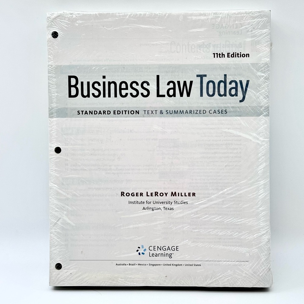 Business Law Today, Standard: Text & Summarized Cases, Loose-Leaf, 11th Edition